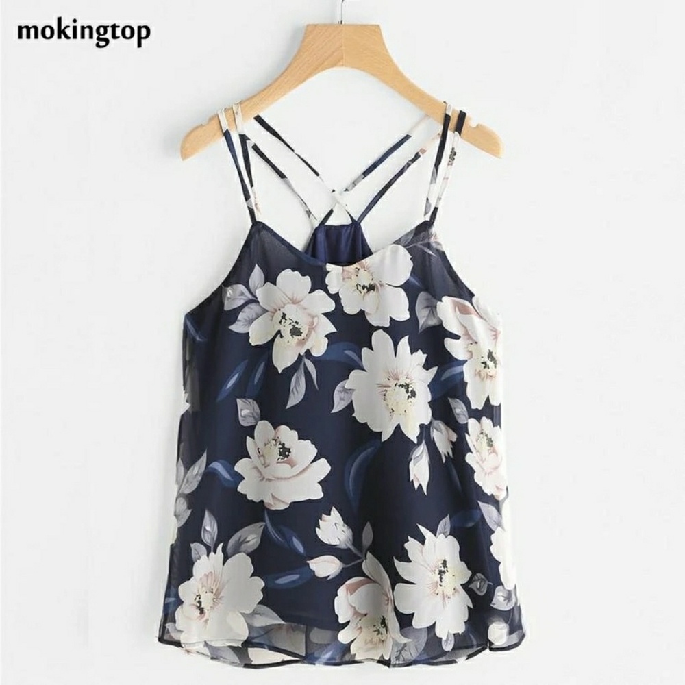 Mokingtop Floral Print Top